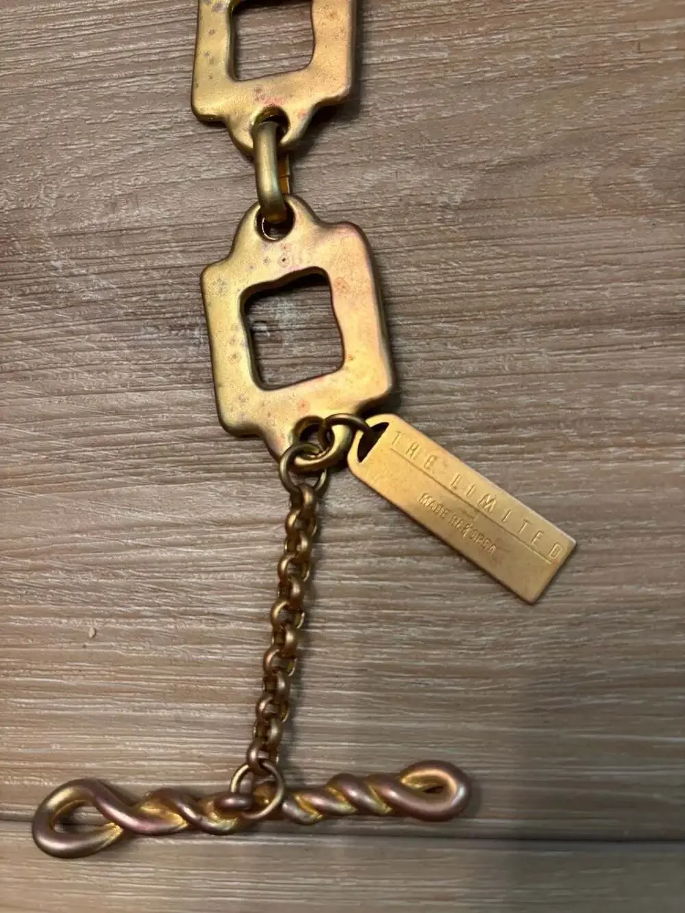 The Limited Vintage Gold-Tone Square Link Chain Belt